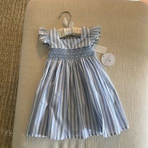 Edgehill collection blue and white stripped dress 12M NWT